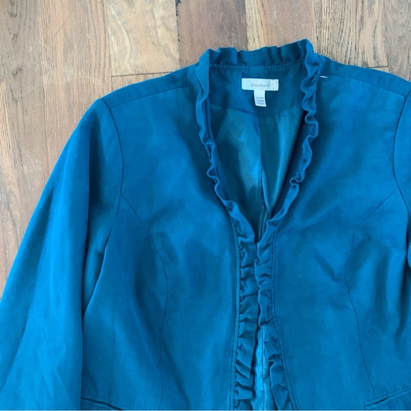 Dress barn Blue Ruffle Front Blazer Size 18/20 - Picture 6 of 11